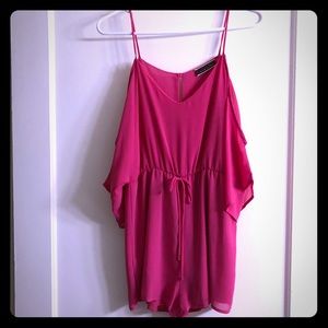 Pink lily hot pink romper